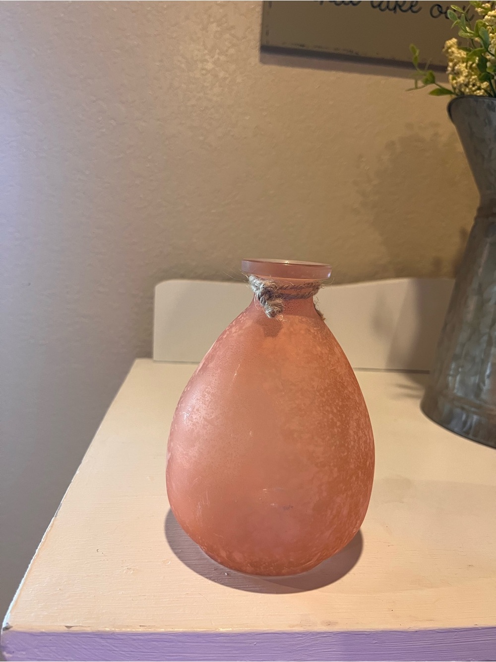 Decorative Peach Glass Bud Vase - Home Accents